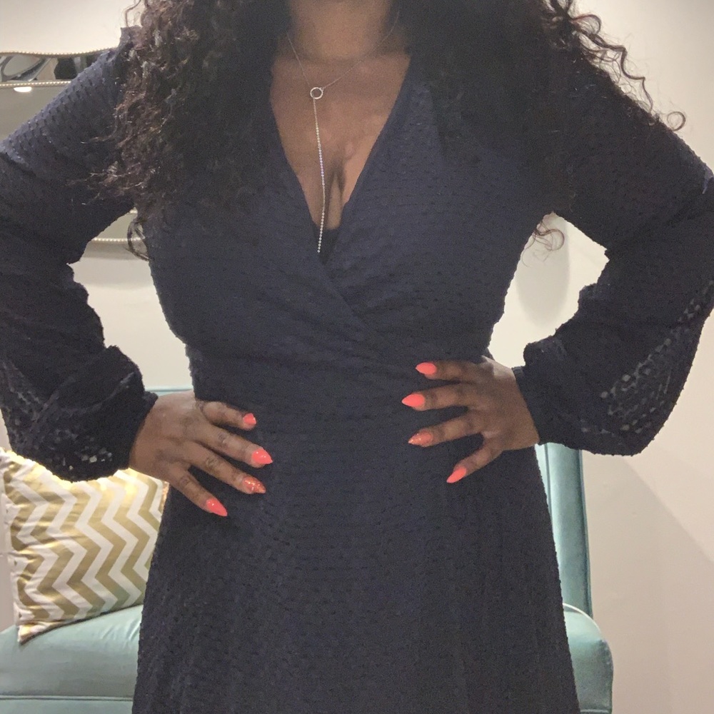 Navy Blue DATE NIGHT Wrap Dress.